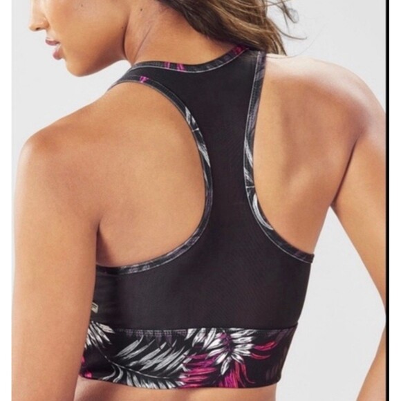 Fabletics Pink Black Hawaiian Style Marcia Sports Bra 2X XXL Athletic Workout - Picture 6 of 13